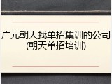 广元朝天找单招集训的公司(朝天单招培训)