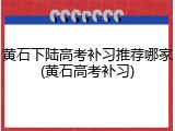 黄石下陆高考补习推荐哪家(黄石高考补习)