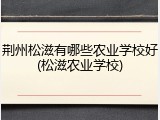 荆州松滋有哪些农业学校好(松滋农业学校)