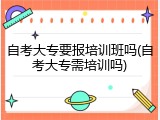自考大专要报培训班吗(自考大专需培训吗)