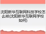 沈阳新华互联网科技学校怎么样(沈阳新华互联网学校如何)