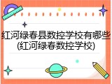 红河绿春县数控学校有哪些(红河绿春数控学校)