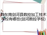 黔东南剑河县数控加工技术学校有哪些(剑河数控学校)