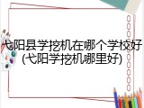 弋阳县学挖机在哪个学校好(弋阳学挖机哪里好)