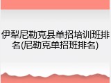 伊犁尼勒克县单招培训班排名(尼勒克单招班排名)
