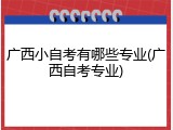 广西小自考有哪些专业(广西自考专业)