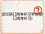 武汉硚口高考补习学校(硚口高考补习)