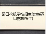 硚口挖机学校招生简章(硚口挖机招生)