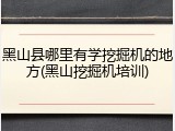 黑山县哪里有学挖掘机的地方(黑山挖掘机培训)