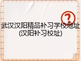 武汉汉阳精品补习学校地址(汉阳补习校址)