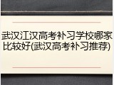 武汉江汉高考补习学校哪家比较好(武汉高考补习推荐)