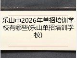 乐山中2026年单招培训学校有哪些(乐山单招培训学校)