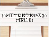 庐州卫生科技学校冬天(庐州卫校冬)