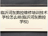 临沂河东数控维修培训技术学校怎么样(临沂河东数控学校)