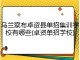 乌兰察布卓资县单招集训学校有哪些(卓资单招学校)
