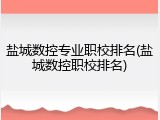 盐城数控专业职校排名(盐城数控职校排名)