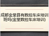 成都金堂县有数控车床培训班吗(金堂数控车床培训)