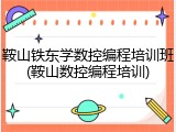 鞍山铁东学数控编程培训班(鞍山数控编程培训)