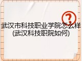 武汉市科技职业学院怎么样(武汉科技职院如何)