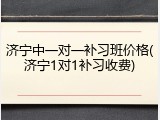 济宁中一对一补习班价格(济宁1对1补习收费)