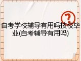 自考学校辅导有用吗技校毕业(自考辅导有用吗)