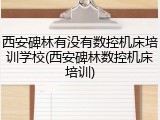 西安碑林有没有数控机床培训学校(西安碑林数控机床培训)