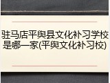 驻马店平舆县文化补习学校是哪一家(平舆文化补习校)
