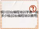 铜川印台编程培训学费一般多少钱(印台编程培训费用)