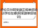 呼伦贝尔阿荣旗正规单招培训学校在哪(阿荣旗单招培训)