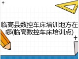 临高县数控车床培训地方在哪(临高数控车床培训点)