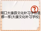 周口太康县文化补习学校是哪一家(太康文化补习学校)