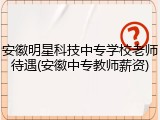 安徽明星科技中专学校老师待遇(安徽中专教师薪资)