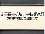 施秉县挖机培训学校哪家好(施秉挖机培训优选)