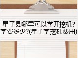 星子县哪里可以学开挖机?学费多少?(星子学挖机费用)