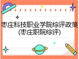 枣庄科技职业学院综评政策(枣庄职院综评)