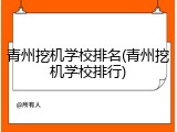 青州挖机学校排名(青州挖机学校排行)