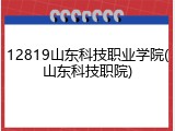 12819山东科技职业学院(山东科技职院)