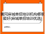 黄冈麻城单招培训机构哪家最好(麻城单招培训优选)