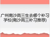 广州南沙高三生去哪个补习学校(南沙高三补习推荐)