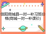 信阳商城县一对一补习班价格(商城一对一补课价)