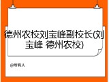 德州农校刘宝峰副校长(刘宝峰 德州农校)