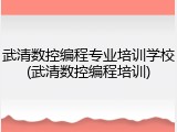 武清数控编程专业培训学校(武清数控编程培训)