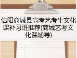 信阳商城县高考艺考生文化课补习班推荐(商城艺考文化课辅导)