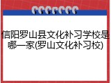 信阳罗山县文化补习学校是哪一家(罗山文化补习校)