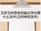玉树玉树县单招集训学校要什么条件(玉树单招条件)