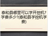 泰和县哪里可以学开挖机?学费多少?(泰和县学挖机学费)
