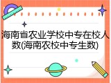 海南省农业学校中专在校人数(海南农校中专生数)