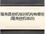 隆尧县挖机培训机构有哪些(隆尧挖机培训)