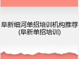 阜新细河单招培训机构推荐(阜新单招培训)