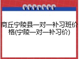 商丘宁陵县一对一补习班价格(宁陵一对一补习价)